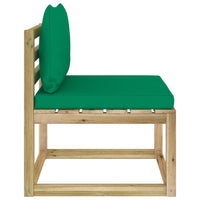 Thumbnail for Garten-Mittelsofa mit Kissen Grün Imprägniertes Kiefernholz