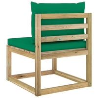 Thumbnail for Garten-Mittelsofa mit Kissen Grün Imprägniertes Kiefernholz