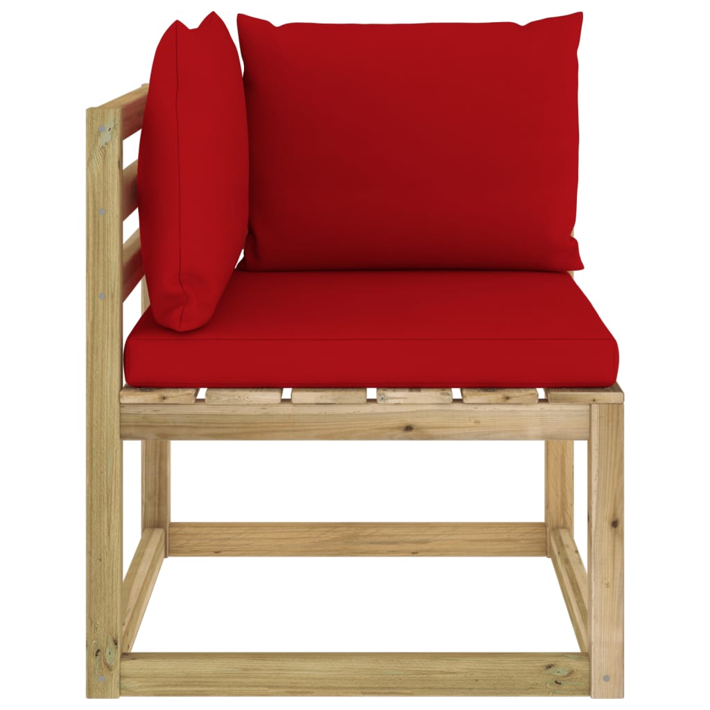 Garten-Ecksofa mit Kissen Grün Imprägniertes Kiefernholz