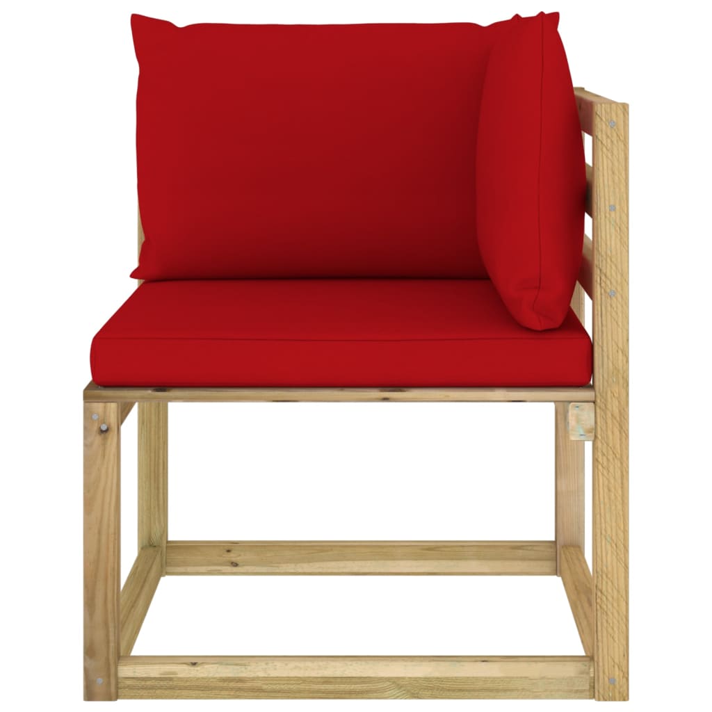 Garten-Ecksofa mit Kissen Grün Imprägniertes Kiefernholz