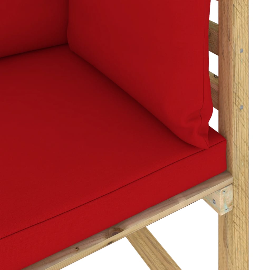 Garten-Ecksofa mit Kissen Grün Imprägniertes Kiefernholz