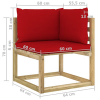 Thumbnail for Garten-Ecksofa mit Kissen Grün Imprägniertes Kiefernholz
