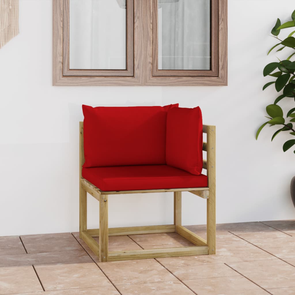 Garten-Ecksofa mit Kissen Grün Imprägniertes Kiefernholz