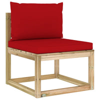 Thumbnail for Garten-Mittelsofa mit Kissen Grün Imprägniertes Kiefernholz