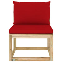 Thumbnail for Garten-Mittelsofa mit Kissen Grün Imprägniertes Kiefernholz
