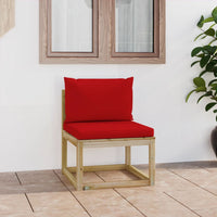 Thumbnail for Garten-Mittelsofa mit Kissen Grün Imprägniertes Kiefernholz