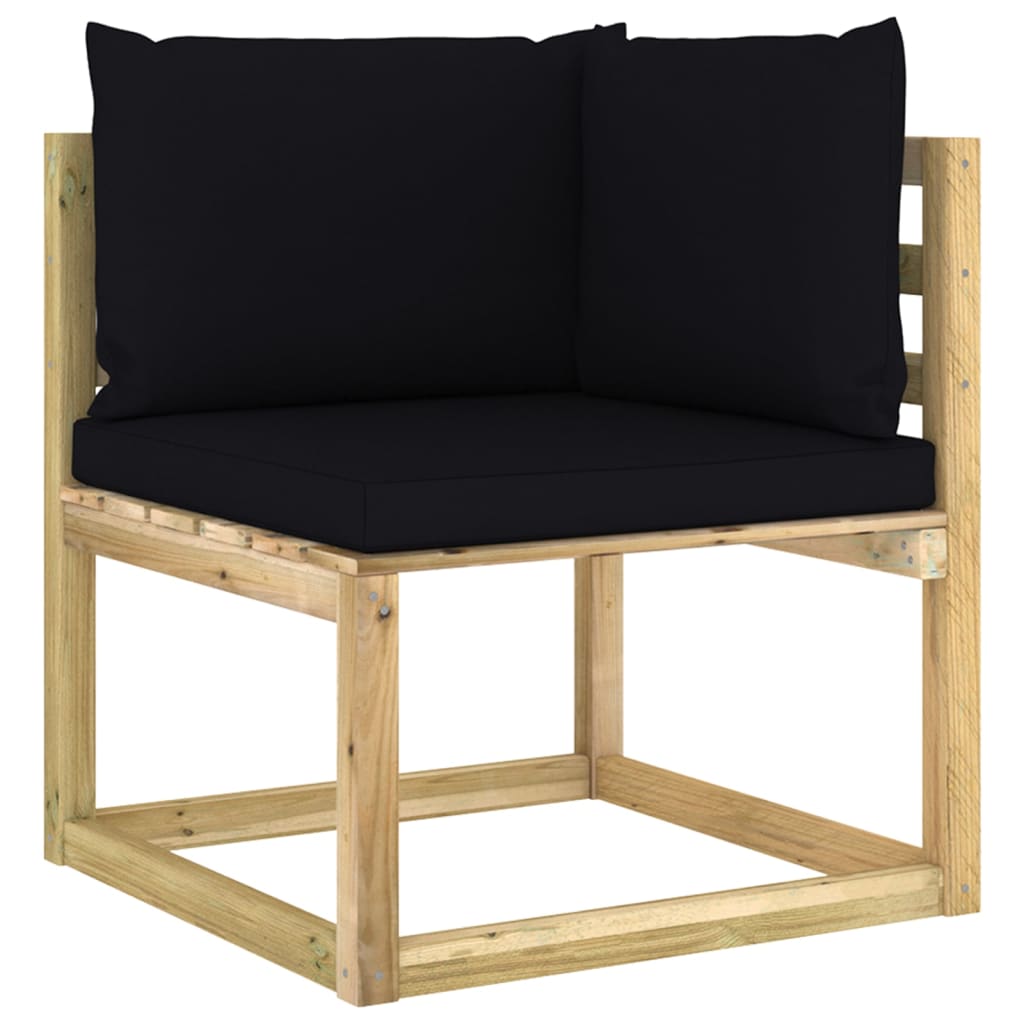 Garten-Ecksofa mit Kissen Grün Imprägniertes Kiefernholz