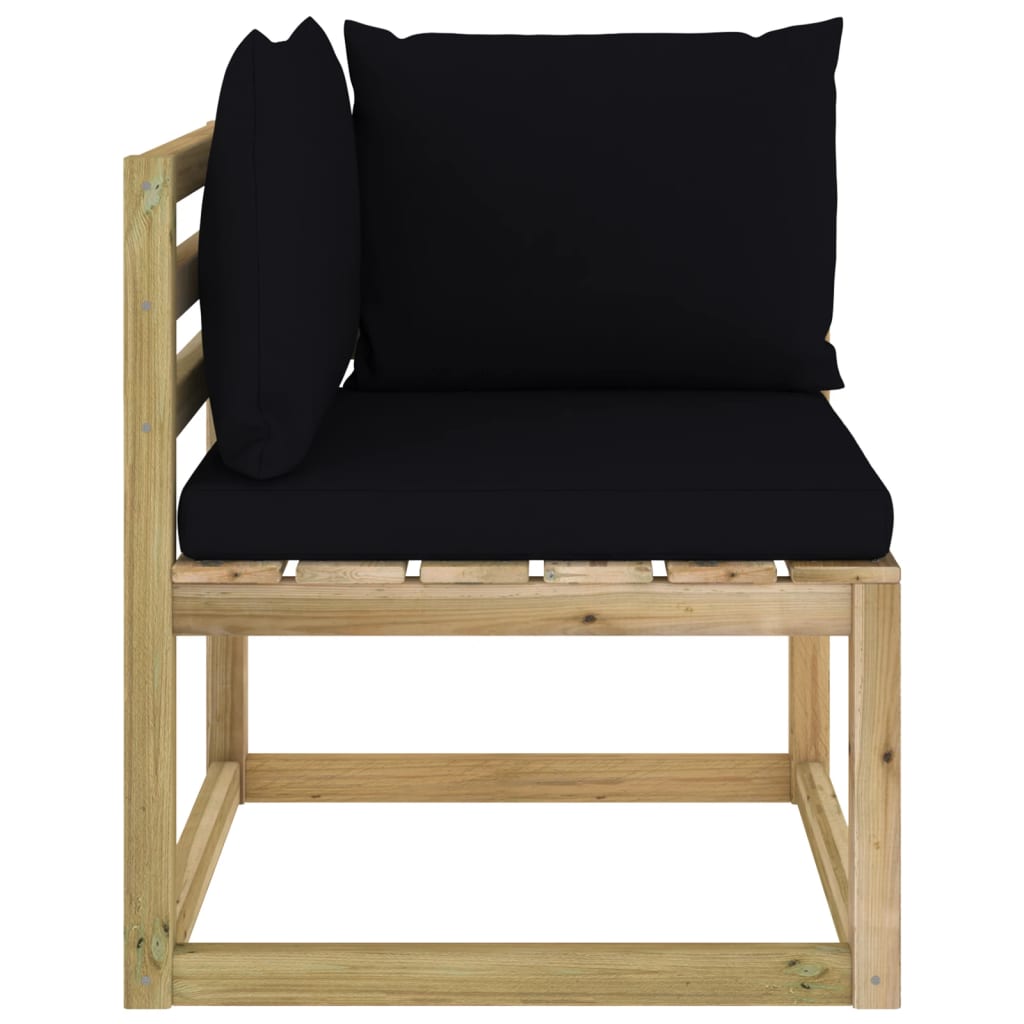 Garten-Ecksofa mit Kissen Grün Imprägniertes Kiefernholz