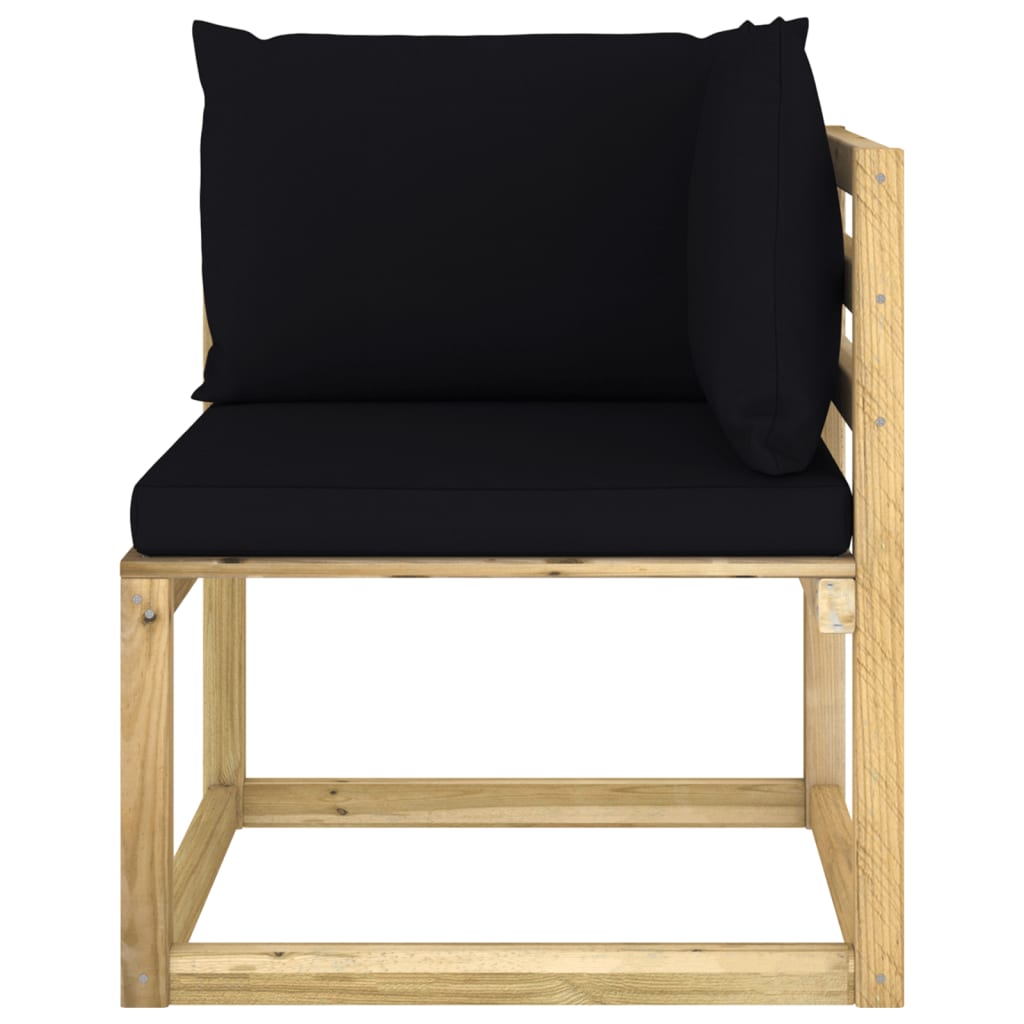 Garten-Ecksofa mit Kissen Grün Imprägniertes Kiefernholz
