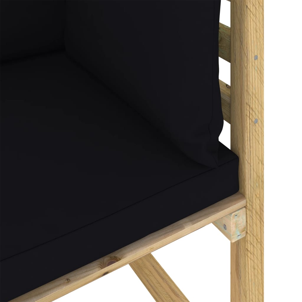 Garten-Ecksofa mit Kissen Grün Imprägniertes Kiefernholz