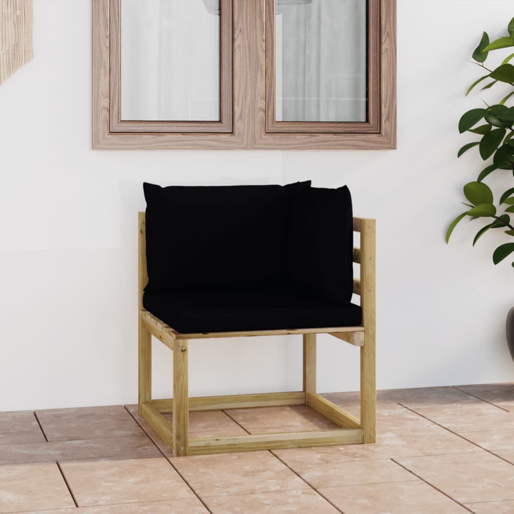 Garten-Ecksofa mit Kissen Grün Imprägniertes Kiefernholz
