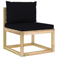 Thumbnail for Garten-Mittelsofa mit Kissen Grün Imprägniertes Kiefernholz