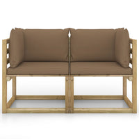 Thumbnail for Garten-Ecksofas mit Kissen 2 Stk. Kiefernholz Grün Imprägniert