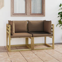 Thumbnail for Garten-Ecksofas mit Kissen 2 Stk. Kiefernholz Grün Imprägniert