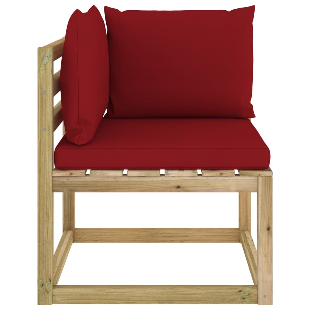 Garten-Ecksofa mit Kissen Grün Imprägniertes Kiefernholz
