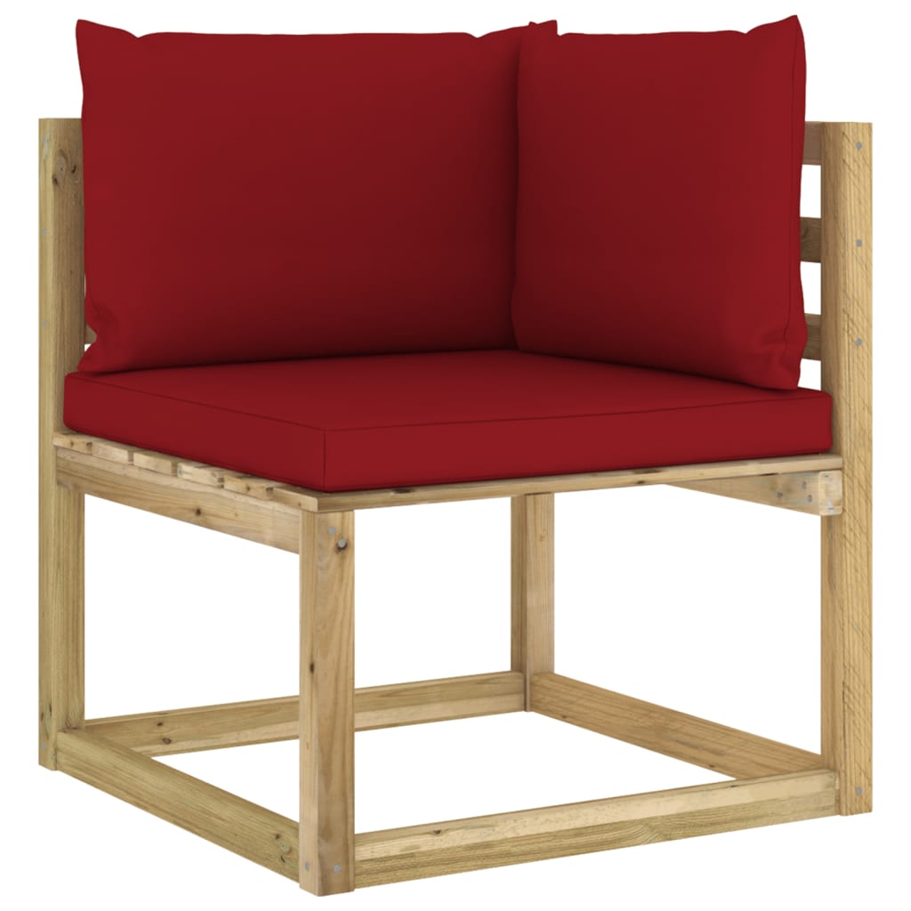 Garten-Ecksofa mit Kissen Grün Imprägniertes Kiefernholz