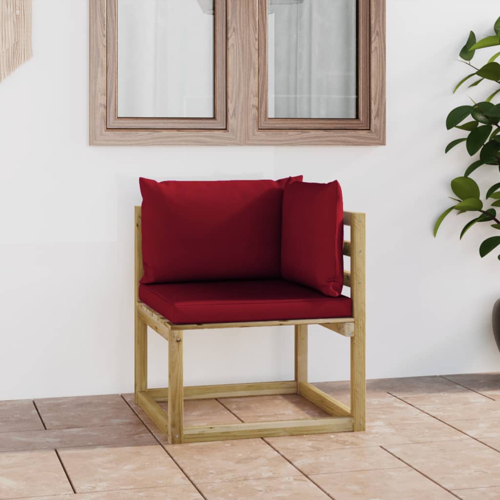 Garten-Ecksofa mit Kissen Grün Imprägniertes Kiefernholz