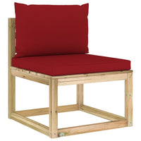 Thumbnail for Garten-Mittelsofa mit Kissen Grün Imprägniertes Kiefernholz