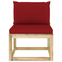 Thumbnail for Garten-Mittelsofa mit Kissen Grün Imprägniertes Kiefernholz