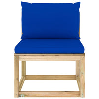 Thumbnail for Garten-Mittelsofa mit Kissen Grün Imprägniertes Kiefernholz