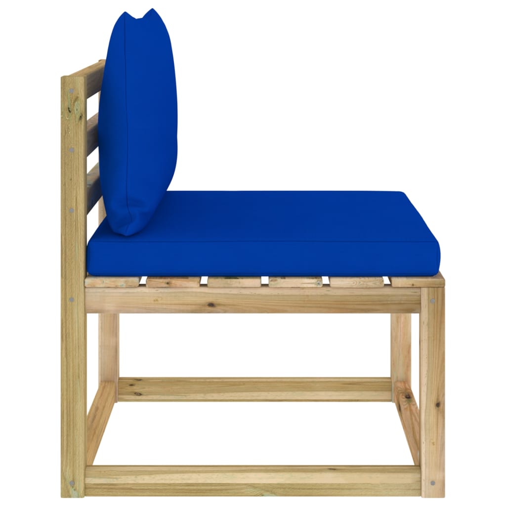 Garten-Mittelsofa mit Kissen Grün Imprägniertes Kiefernholz