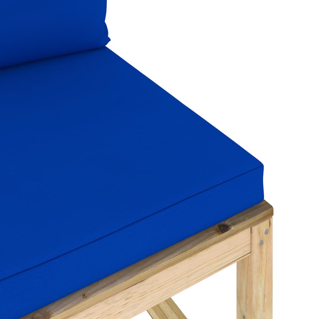 Garten-Mittelsofa mit Kissen Grün Imprägniertes Kiefernholz