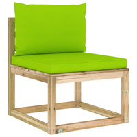 Thumbnail for Garten-Mittelsofa mit Kissen Grün Imprägniertes Kiefernholz