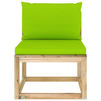 Thumbnail for Garten-Mittelsofa mit Kissen Grün Imprägniertes Kiefernholz