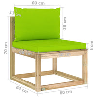 Thumbnail for Garten-Mittelsofa mit Kissen Grün Imprägniertes Kiefernholz