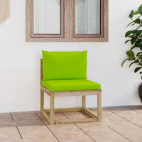Thumbnail for Garten-Mittelsofa mit Kissen Grün Imprägniertes Kiefernholz