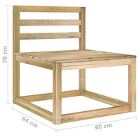 Thumbnail for Garten-Palettensofa Mittelstück Grün Imprägniertes Kiefernholz