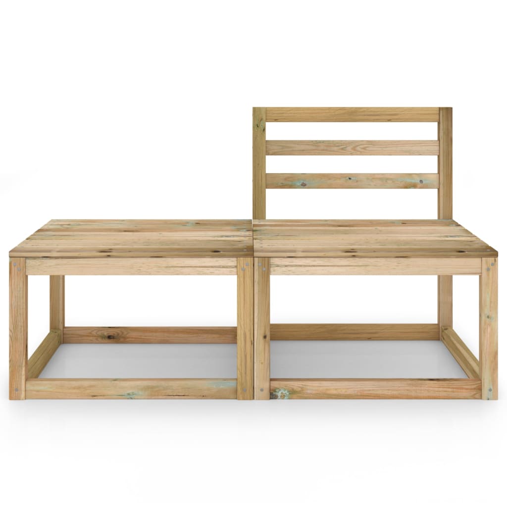 2-tlg. Garten-Lounge-Set Grün Imprägniertes Kiefernholz