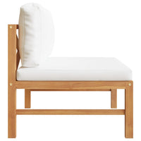 Thumbnail for Mittelsofa mit Creme Kissen Teak Massivholz