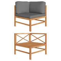 Thumbnail for Ecksofa mit Dunkelgrauen Kissen Teak Massivholz