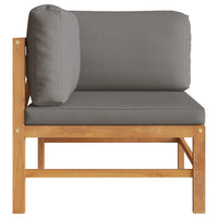 Thumbnail for Ecksofa mit Dunkelgrauen Kissen Teak Massivholz