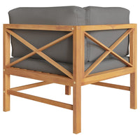 Thumbnail for Ecksofa mit Dunkelgrauen Kissen Teak Massivholz
