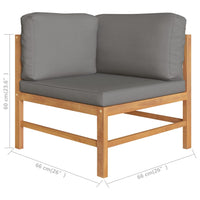 Thumbnail for Ecksofa mit Dunkelgrauen Kissen Teak Massivholz