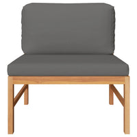 Thumbnail for Mittelsofa mit Dunkelgrauen Kissen Massivholz Teak