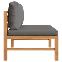 Thumbnail for Mittelsofa mit Dunkelgrauen Kissen Massivholz Teak