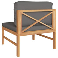 Thumbnail for Mittelsofa mit Dunkelgrauen Kissen Massivholz Teak