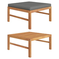 Thumbnail for Fußhocker mit Dunkelgrauer Auflage Massivholz Teak