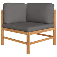 Thumbnail for Ecksofa 2 Stk. mit Dunkelgrauen Kissen Massivholz Teak
