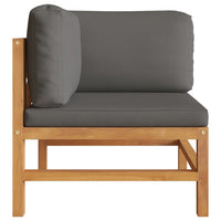 Thumbnail for Ecksofa 2 Stk. mit Dunkelgrauen Kissen Massivholz Teak