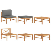 Thumbnail for 3-tlg. Garten-Lounge-Set mit Dunkelgrauen Kissen Teakholz