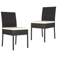 Thumbnail for 3-tlg. Garten-Essgruppe Poly Rattan Schwarz