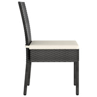 Thumbnail for 3-tlg. Garten-Essgruppe Poly Rattan Schwarz