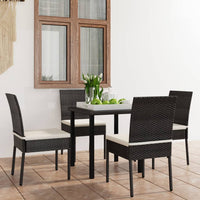 Thumbnail for 5-tlg. Garten-Essgruppe Poly Rattan Schwarz