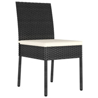 Thumbnail for 5-tlg. Garten-Essgruppe Poly Rattan Schwarz