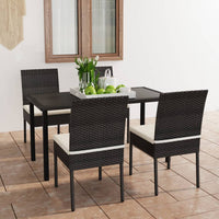 Thumbnail for 5-tlg. Garten-Essgruppe Poly Rattan Schwarz