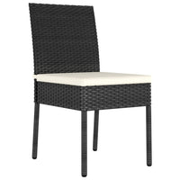 Thumbnail for 7-tlg. Garten-Essgruppe Poly Rattan Schwarz